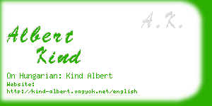 albert kind business card